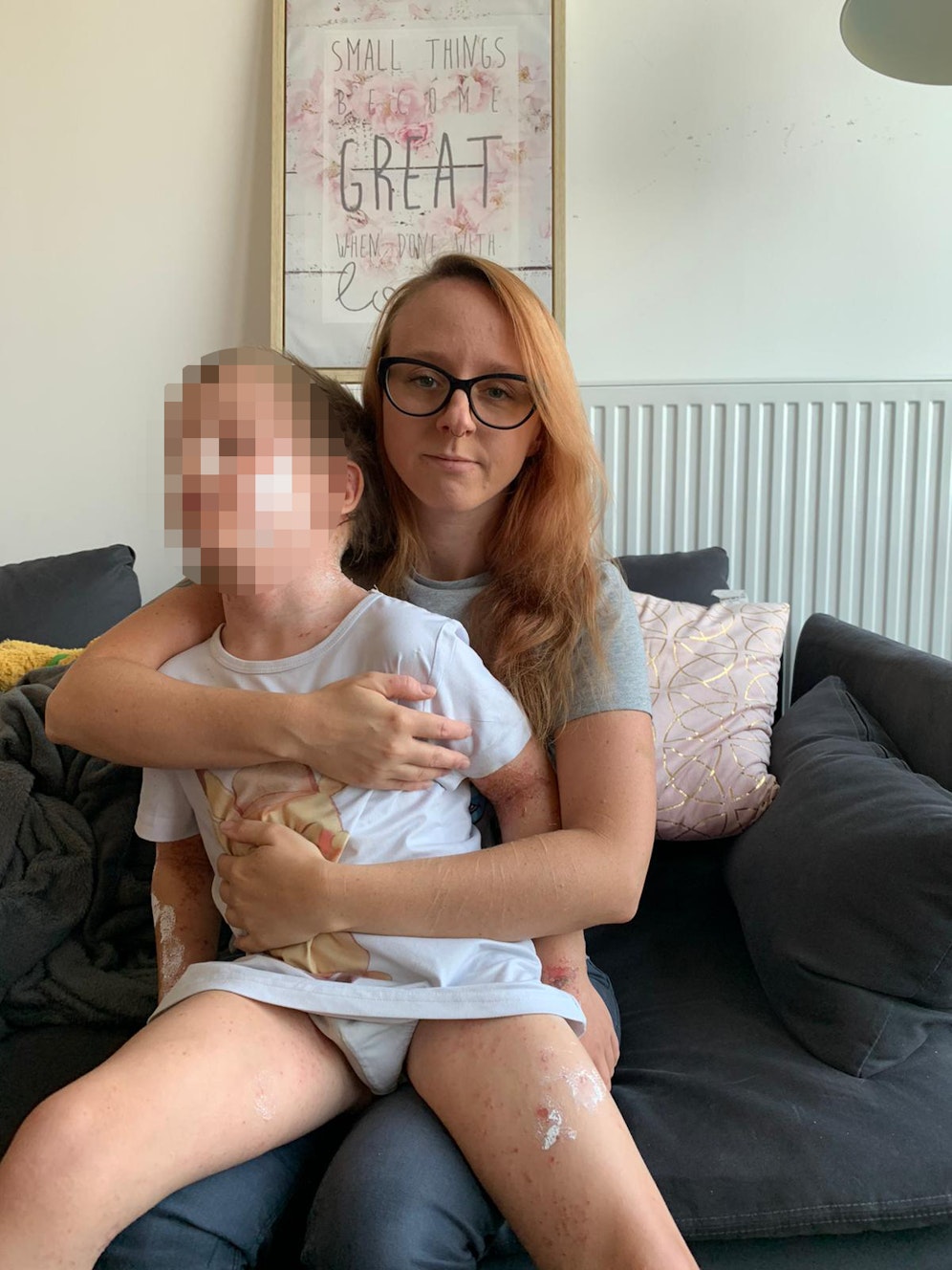 Nadine P. und ihr kranker Sohn Vincent