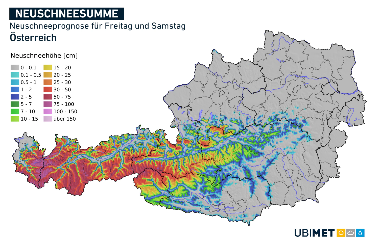 Neuschneeprognose für Freitag und Samstag