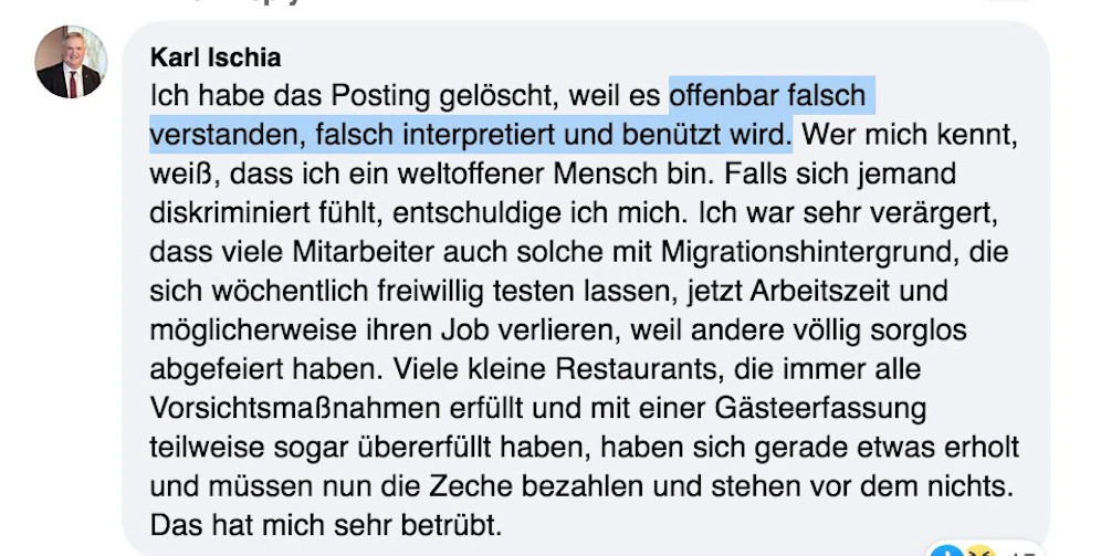 Das Posting sei 