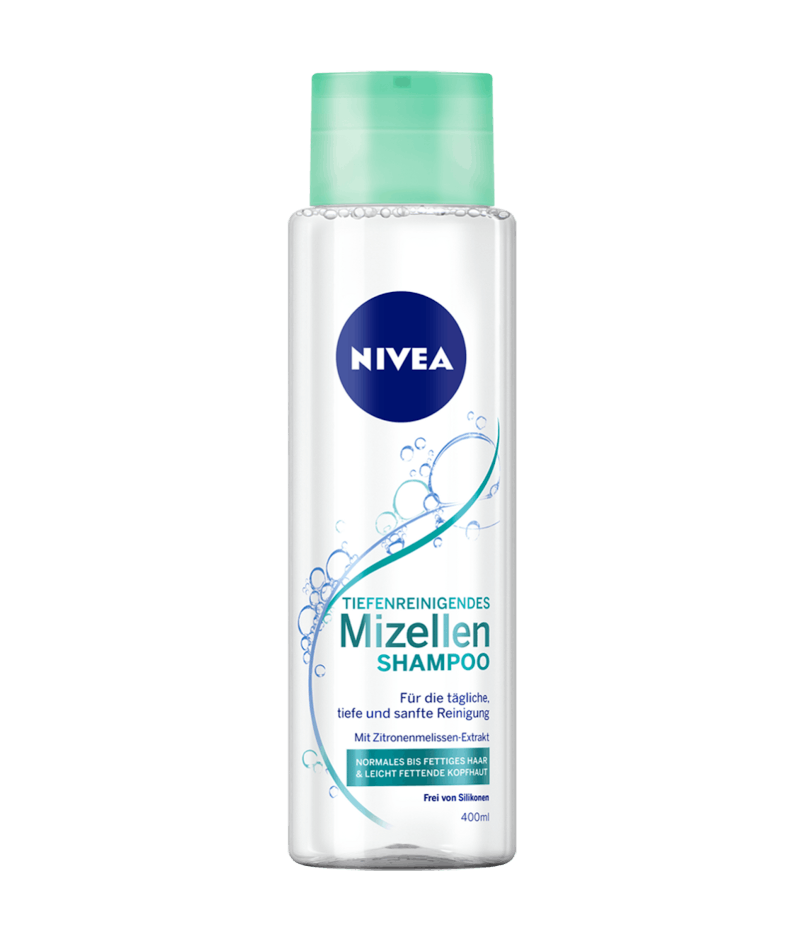 Die silikonfreie Mizellen-Formel enthält Zitronenmelissen-Extrakt, was die Kopfhaut beim Haarewaschen schont. Tiefenreinigendes Mizellen Shampoo von Nivea.
