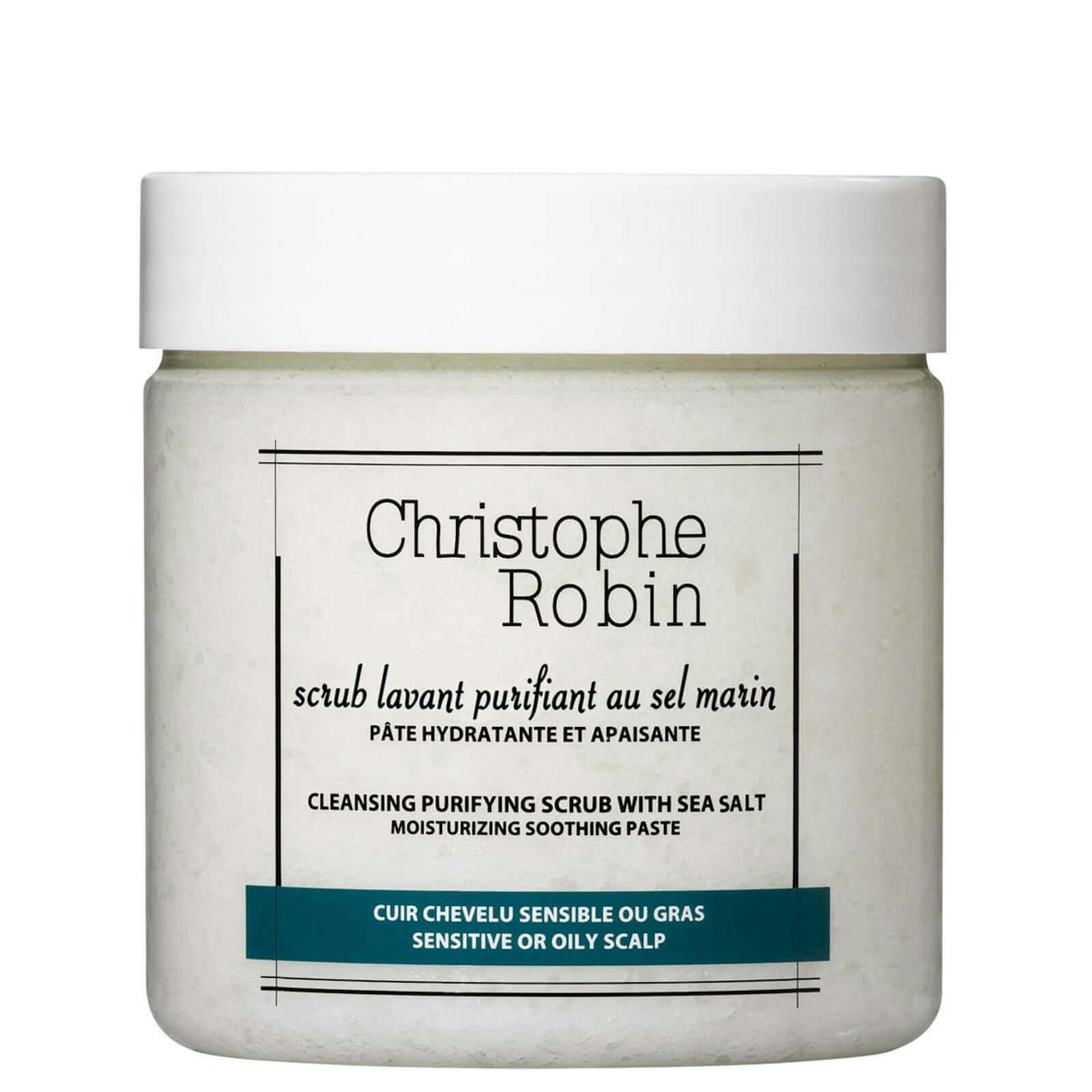 Beruhigt mit Meersalz juckende Kopfhaut und hilft den pH-Wert wieder in Balance zu bringen. Peeling-Shampoo von Christophe Robin.