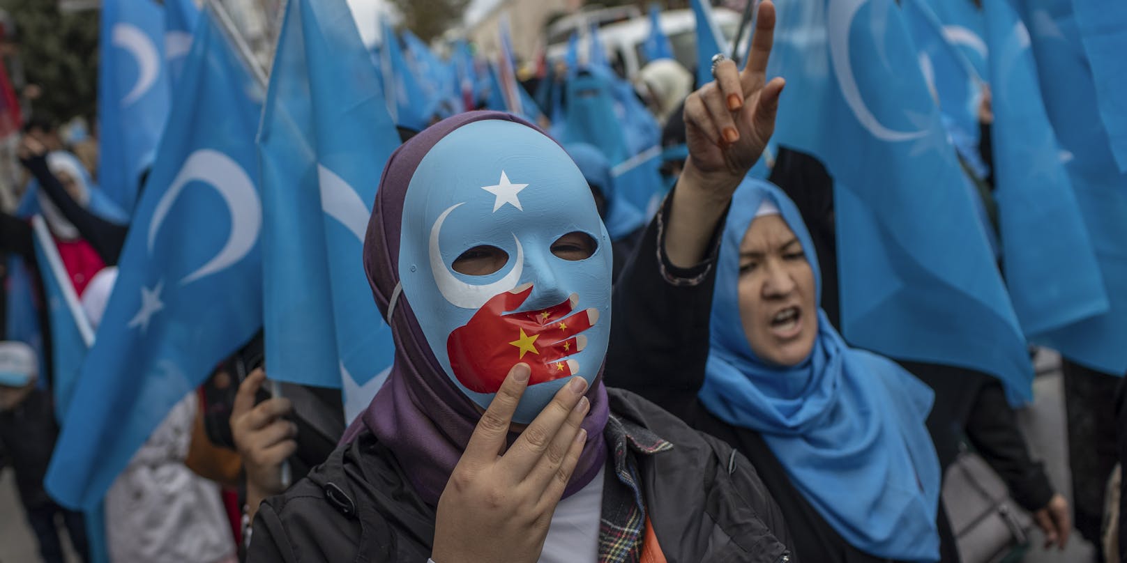 Proteste vertriebener Uiguren 2018
