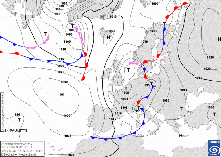 Die frühwinterliche Wetterlage am Freitag