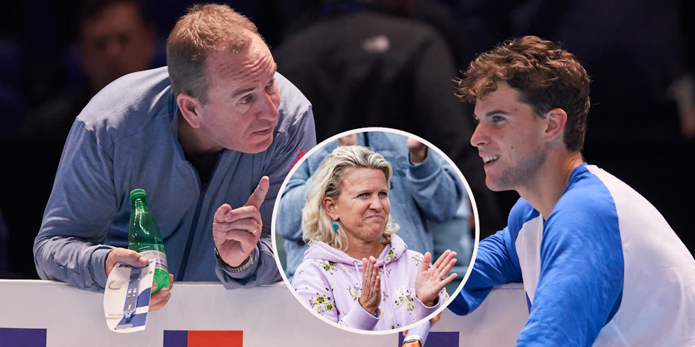 Günter Bresnik 2017 mit Dominic Thiem, im Vordergrund Mama Karin Thiem.