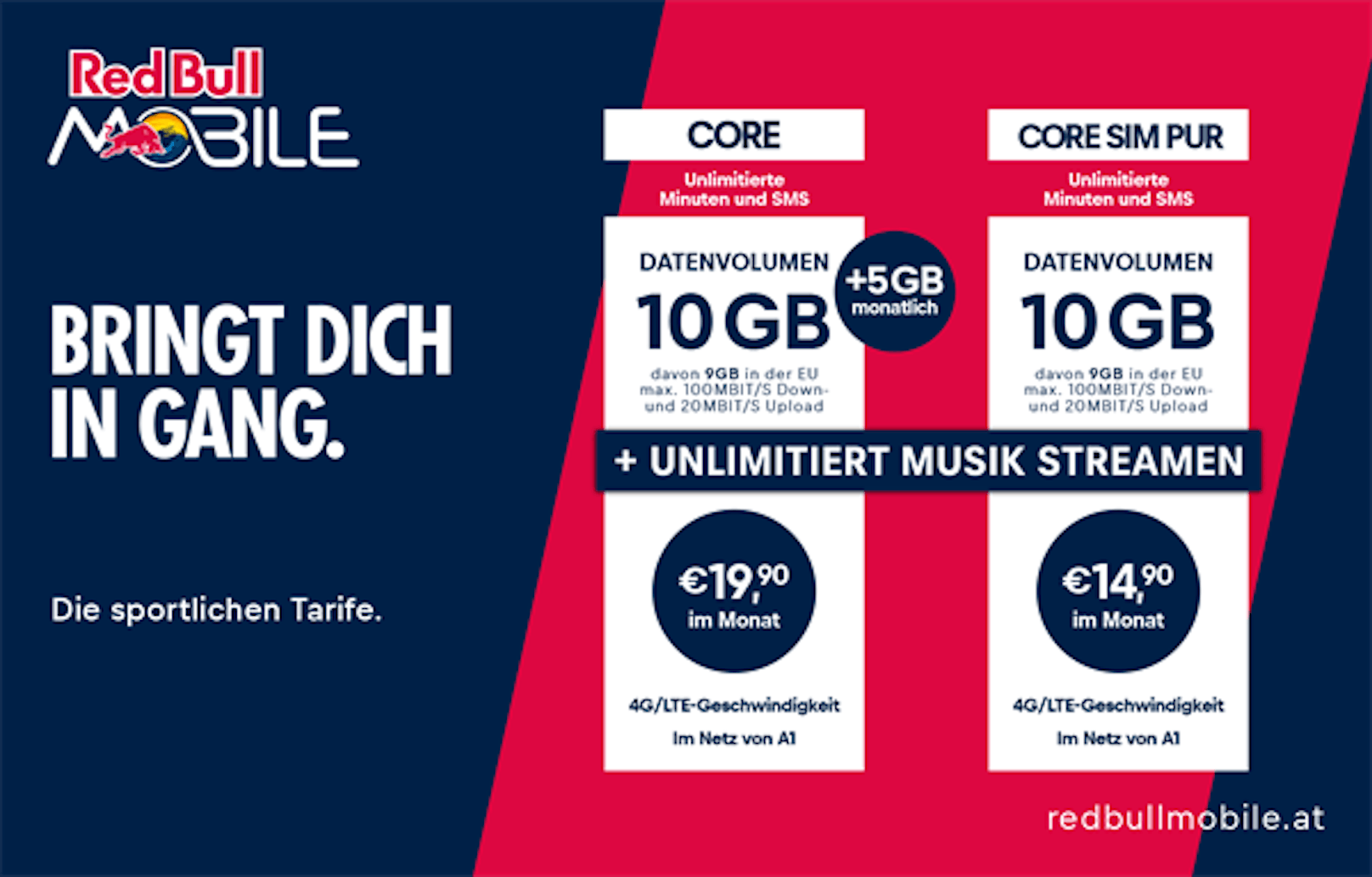 Red Bull MOBILE Core: 5GB mehr Datenvolumen und Huawei P40lite um 0 Euro.