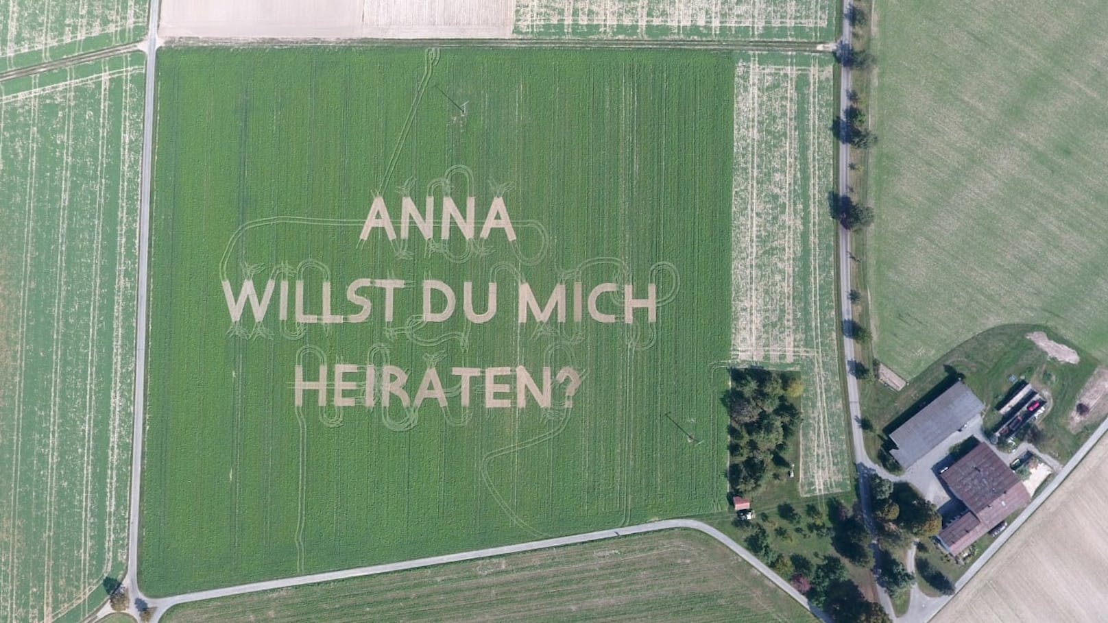 Ein romantischer Antrag am Land