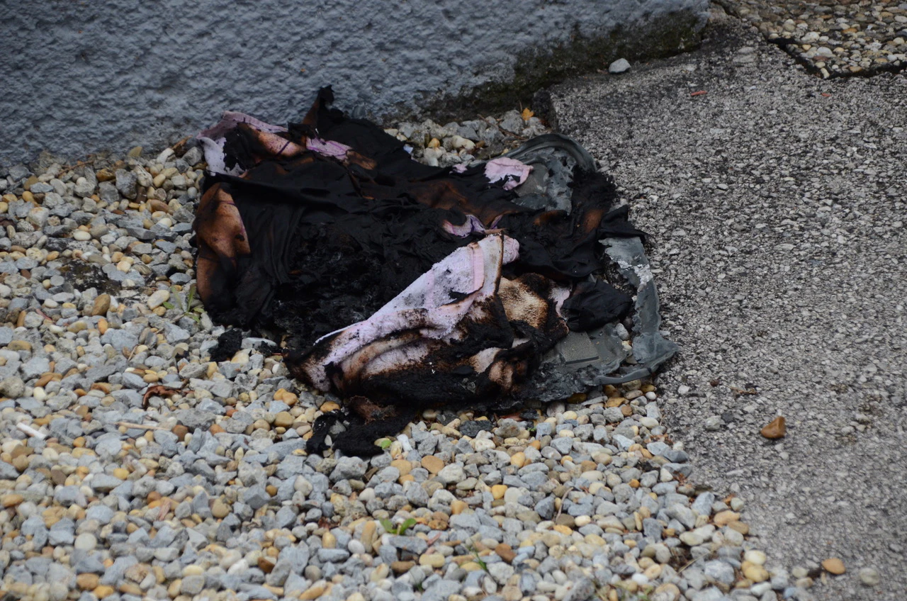 Teile des Brandguts.