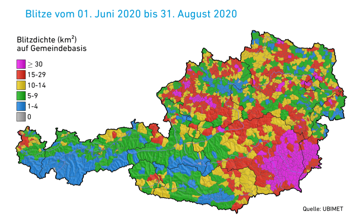 Blitzdichte auf Gemeindebasis.