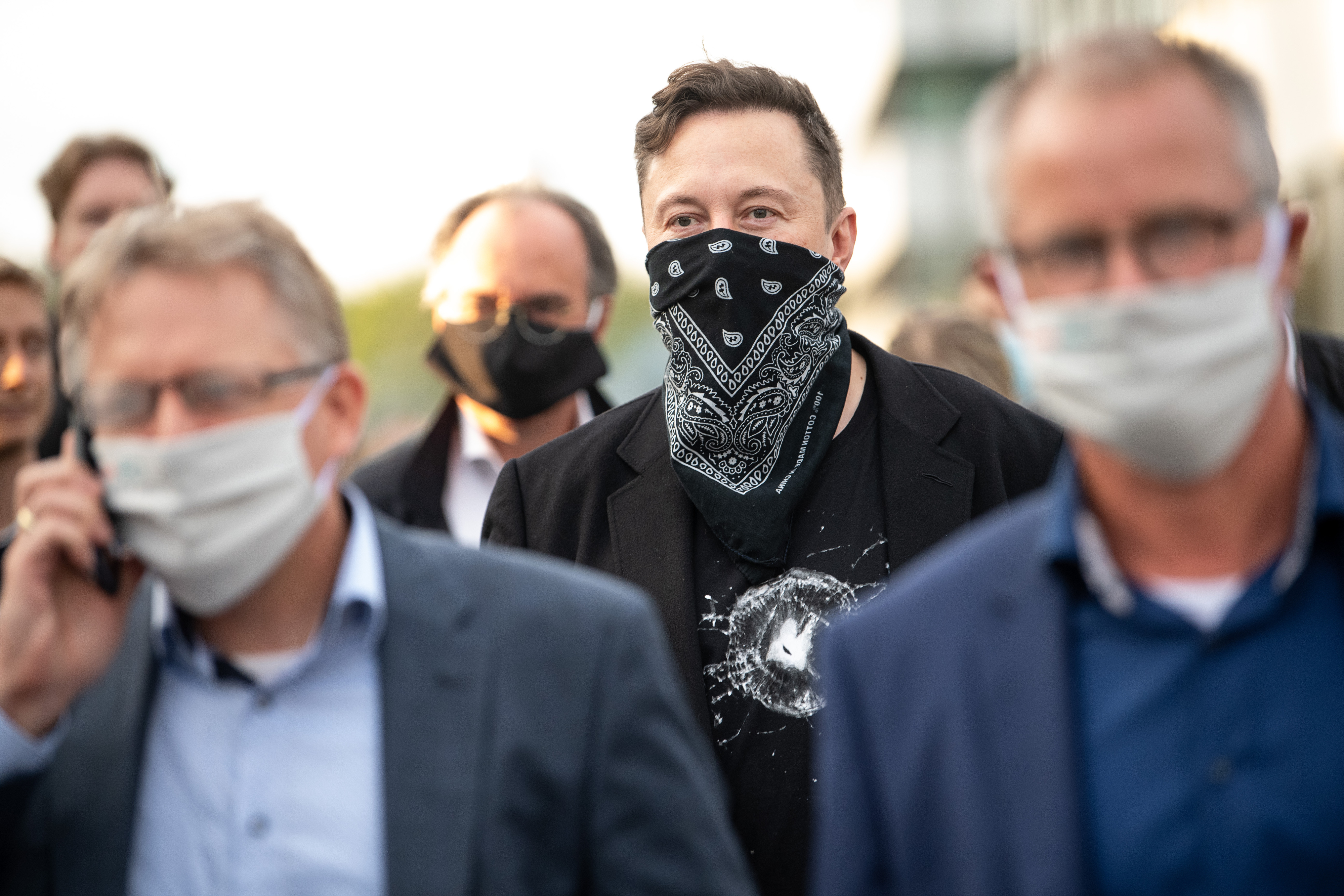 Tesla-Gründer Elon Musk ist auf Besuch in Deutschland.