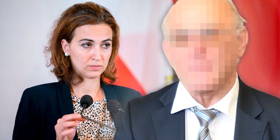 Walter E. (r.) dichtete schon Eva Glawischnig an, in einem Puff gearbeitet zu haben. Jetzt soll er Justizministerin Alma Zadić mit dem Tod bedroht haben