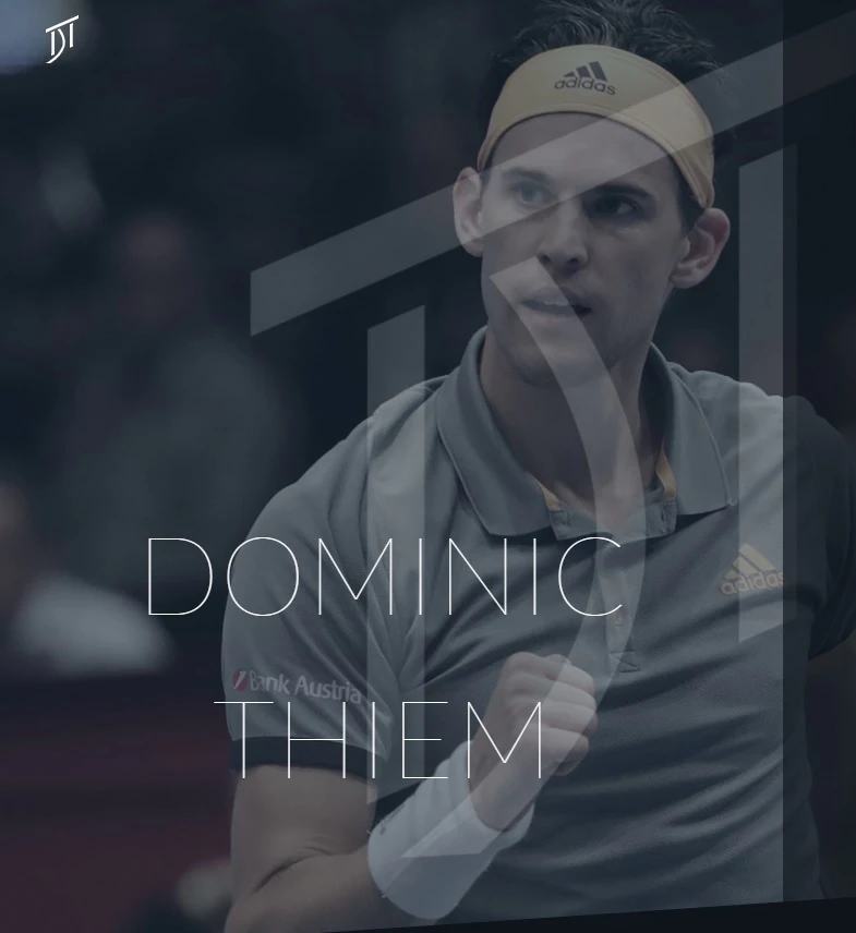 Dominic Thiems neue Homepage und sein Logo.