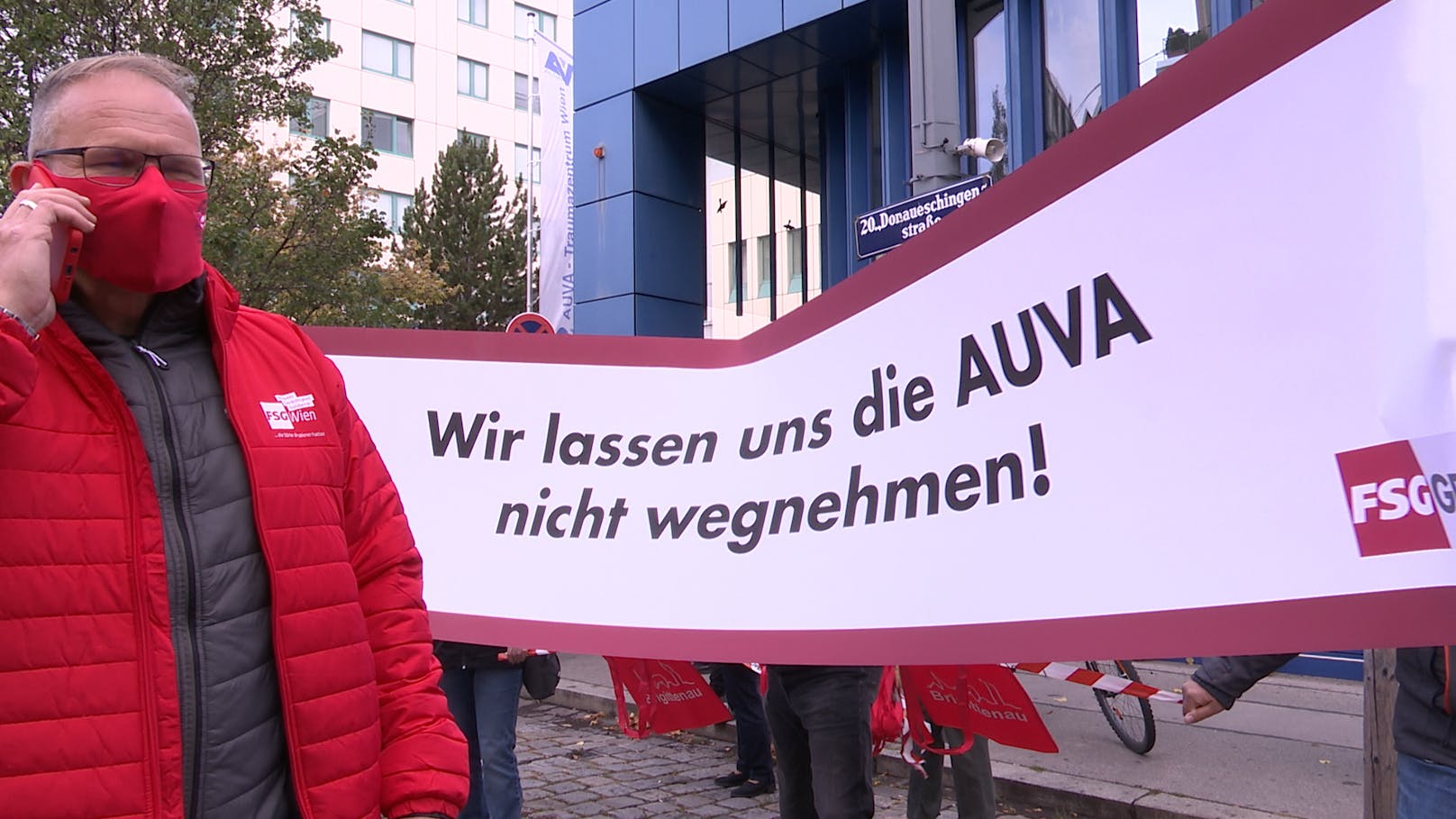 SPÖ-Protestaktion vor dem Lorenz Böhler Krankenhaus