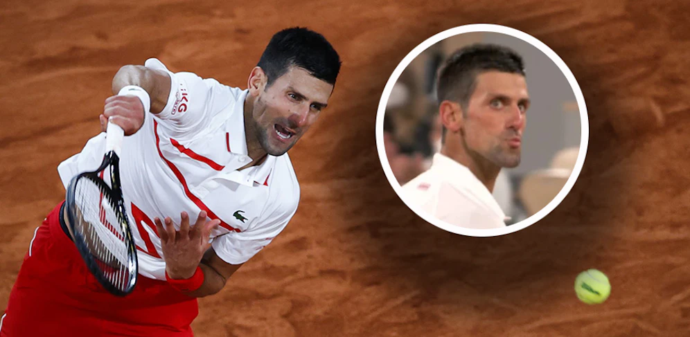 Novak Djokovic mit einem Küsschen bei den French Open. 