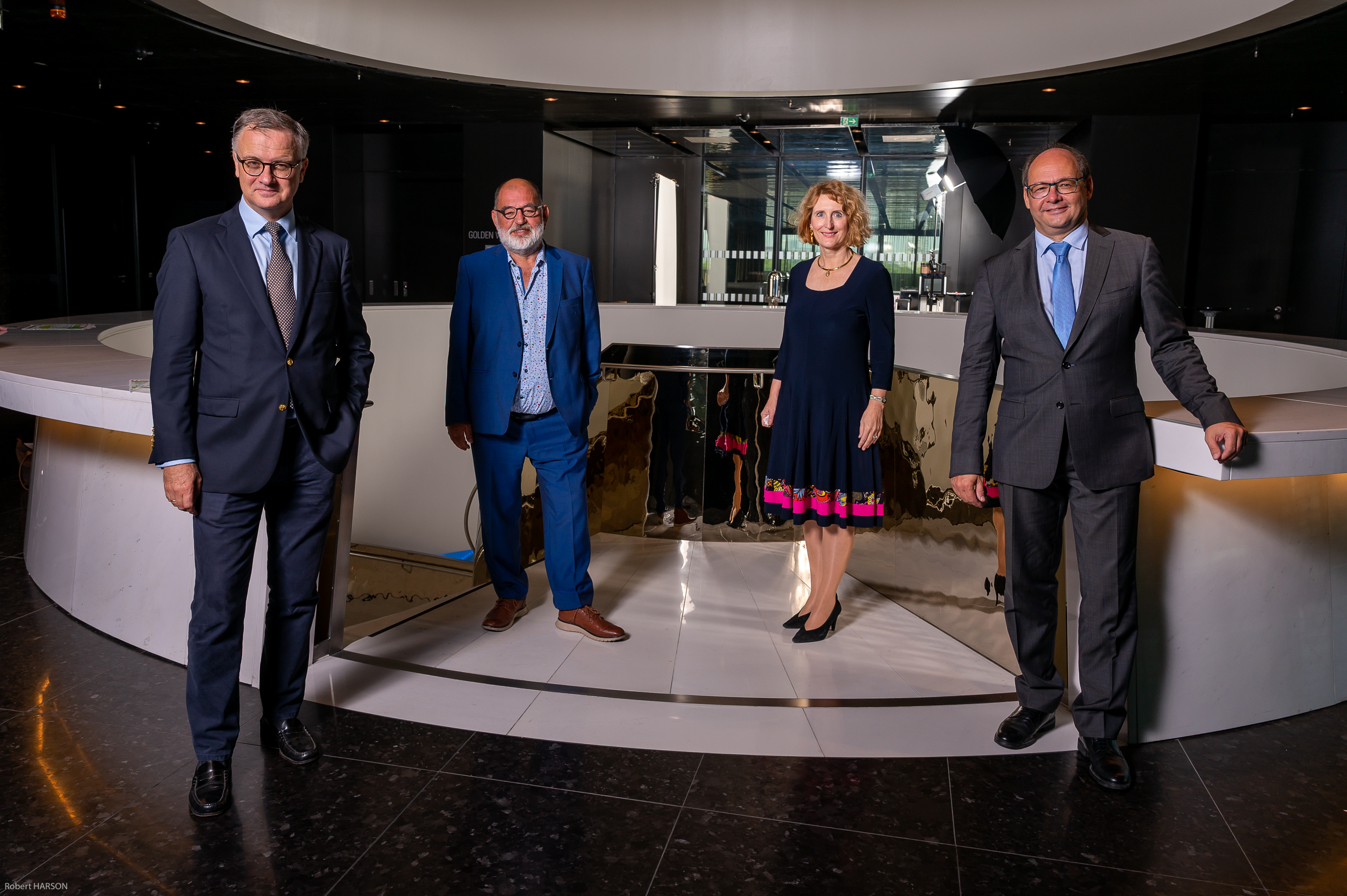 Im Bild (v.l.): Markus Müller (Med Uni Wien), Herbert Schweiger (VHS), Ulrike Sych (Universität für Musik und darstellende Kunst) und Karl Wöber (Modul University Vienna)