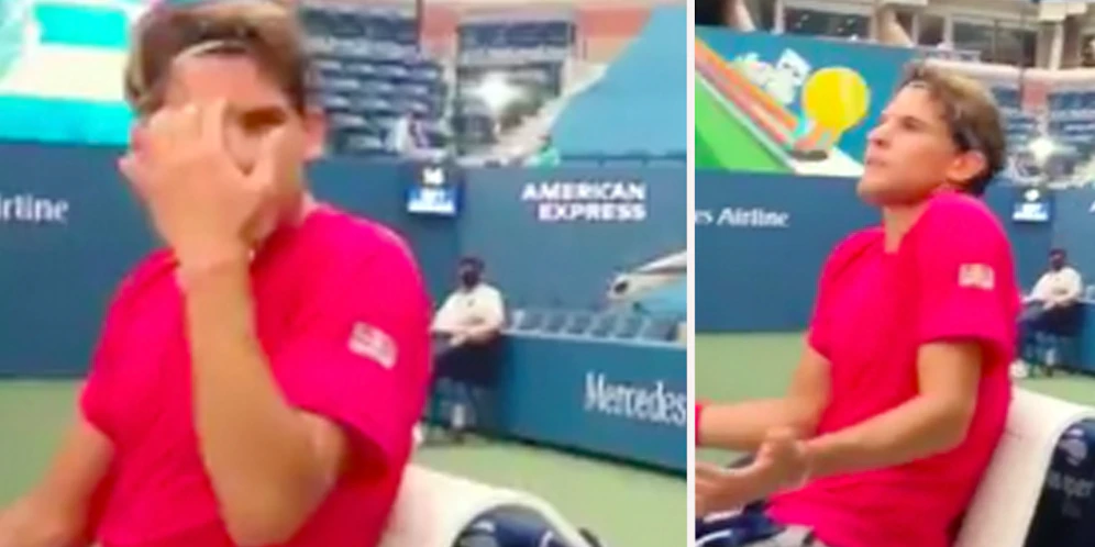 Dominic Thiem schimpft über das Dosen-Verbot.