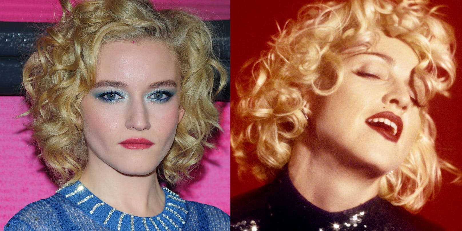 Die Ähnlichkeit ist verblüffend: Madonna (rechts, anno 1990) und Julia Garner (links)