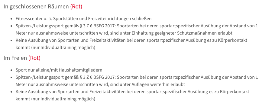 Sportausübung bei roter Ampel