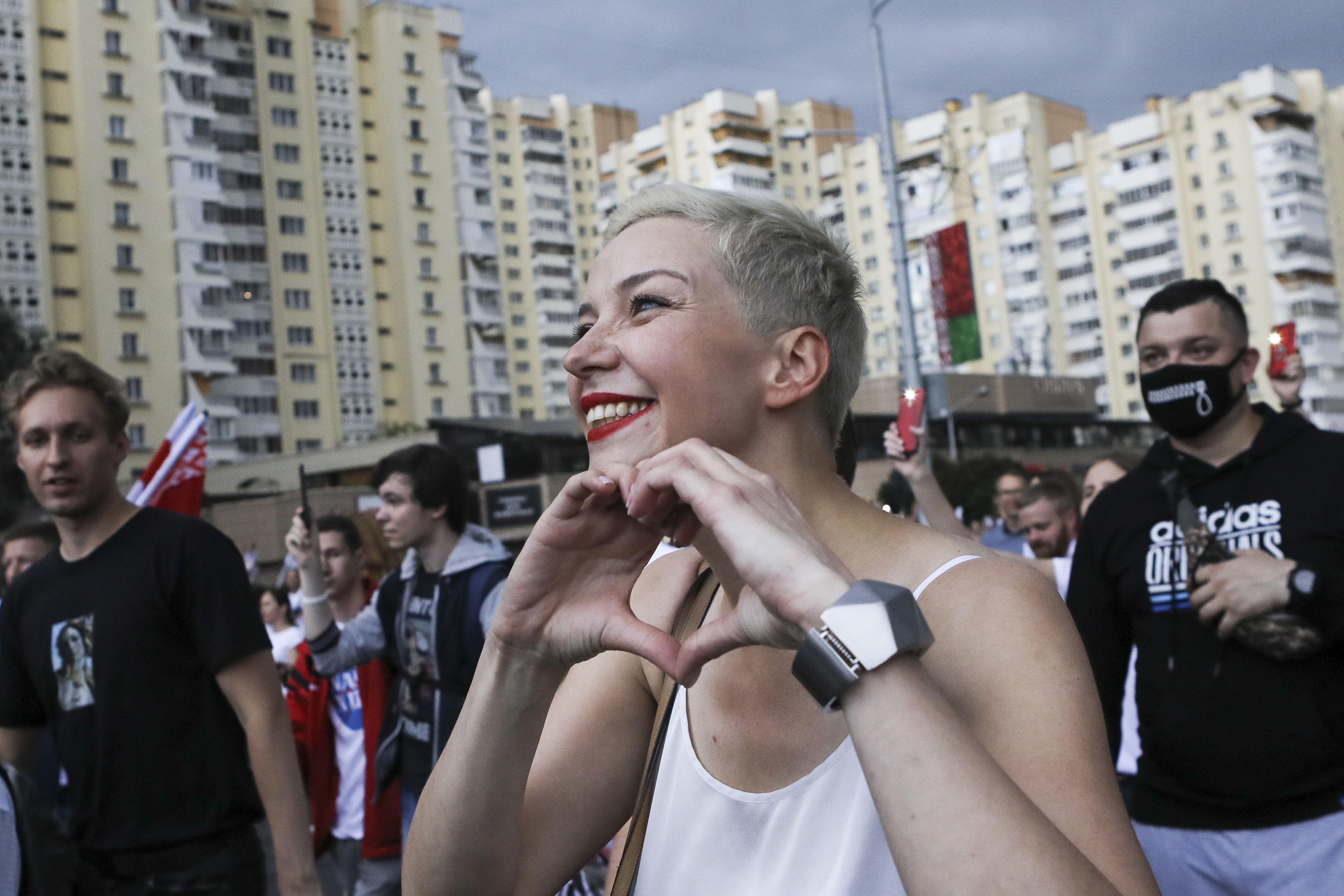 Maria Kolesnikova bei Protesten vergangene Woche.