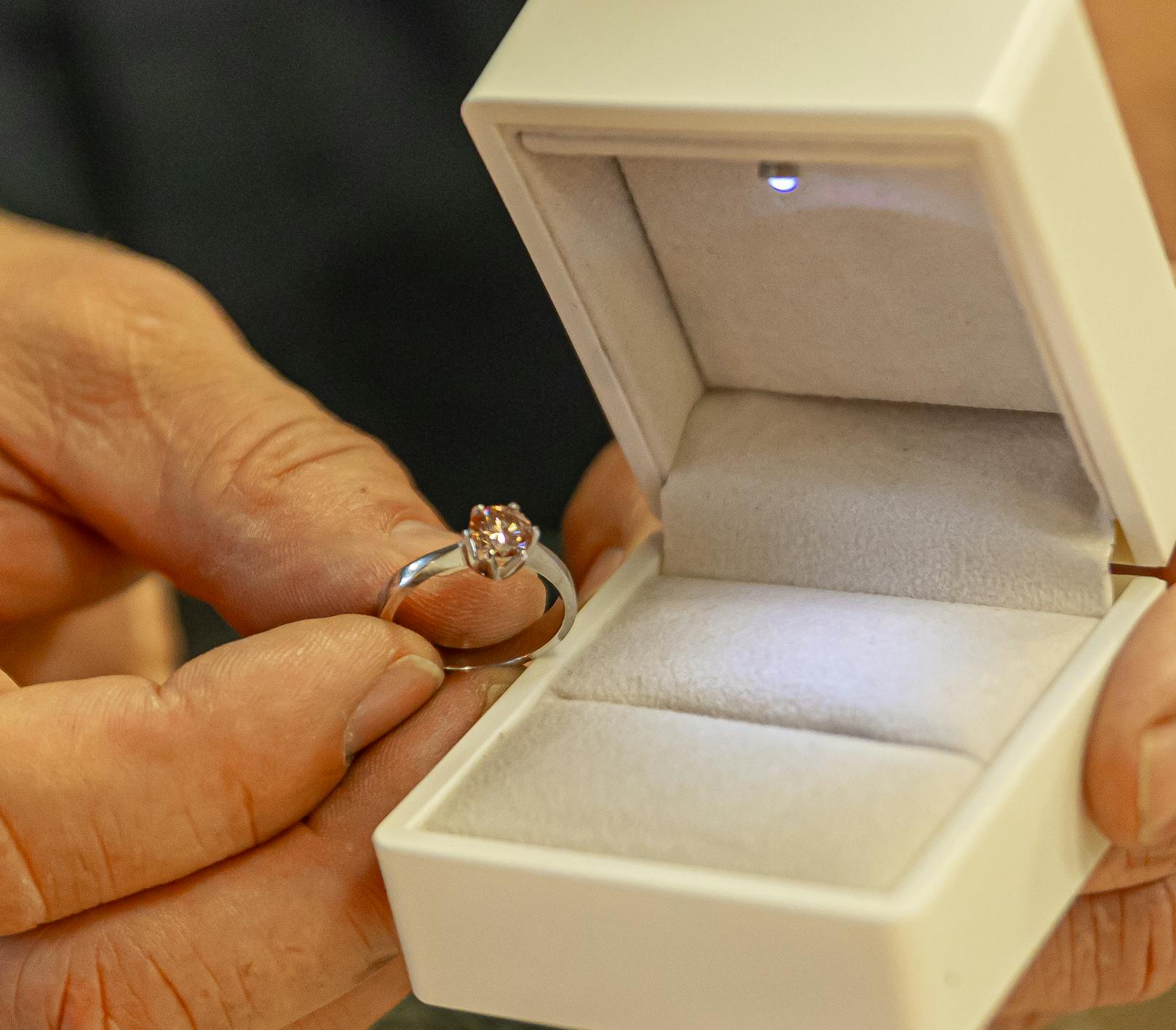 Der rosa Diamant ist rund 10.000 Euro wert.