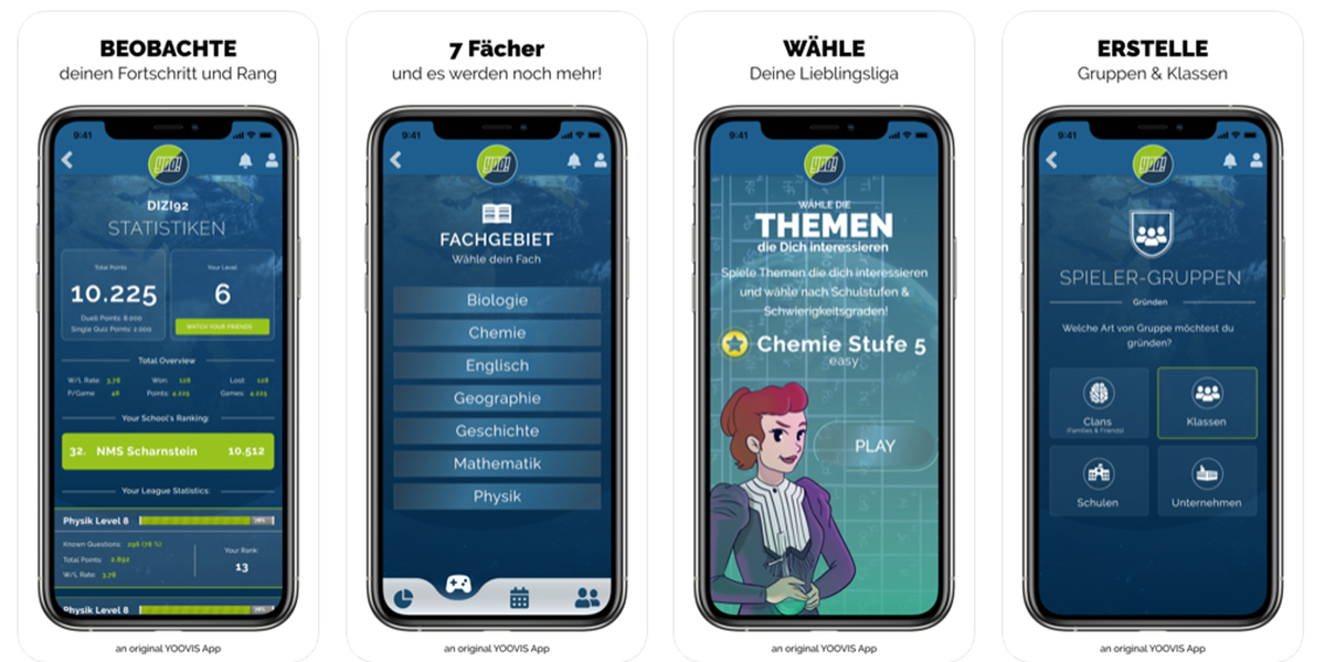 Das jüngste Mitglied am A1 Start Up Campus, Yoovis, punktet mit seiner lehrplanbasierten App YooQuiz.