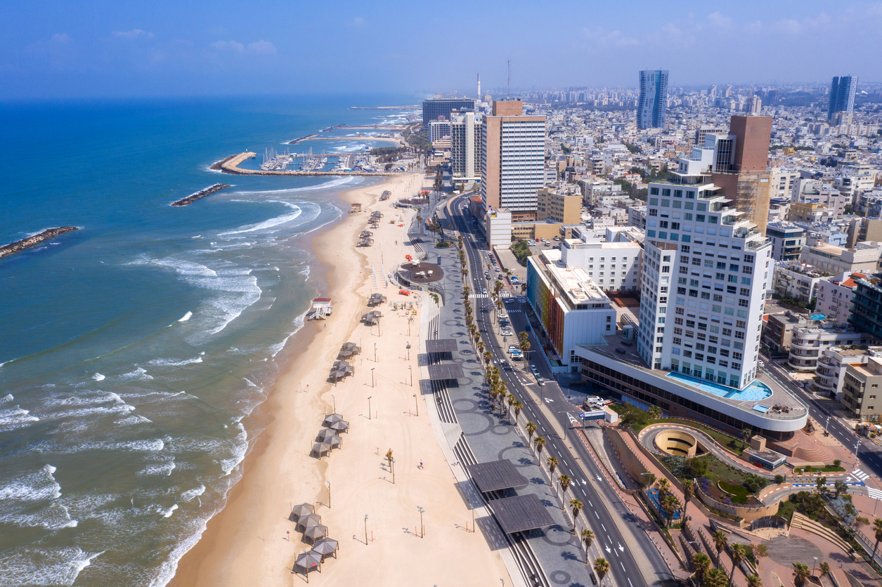 Die Küste von Tel Aviv, Israel.