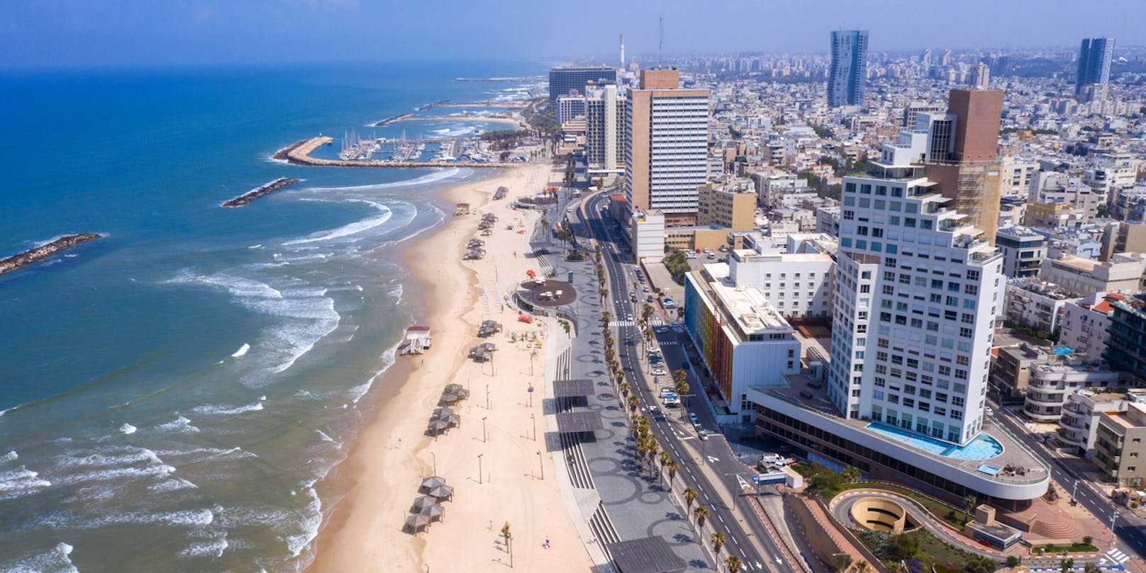 Die Küste von Tel Aviv, Israel.
