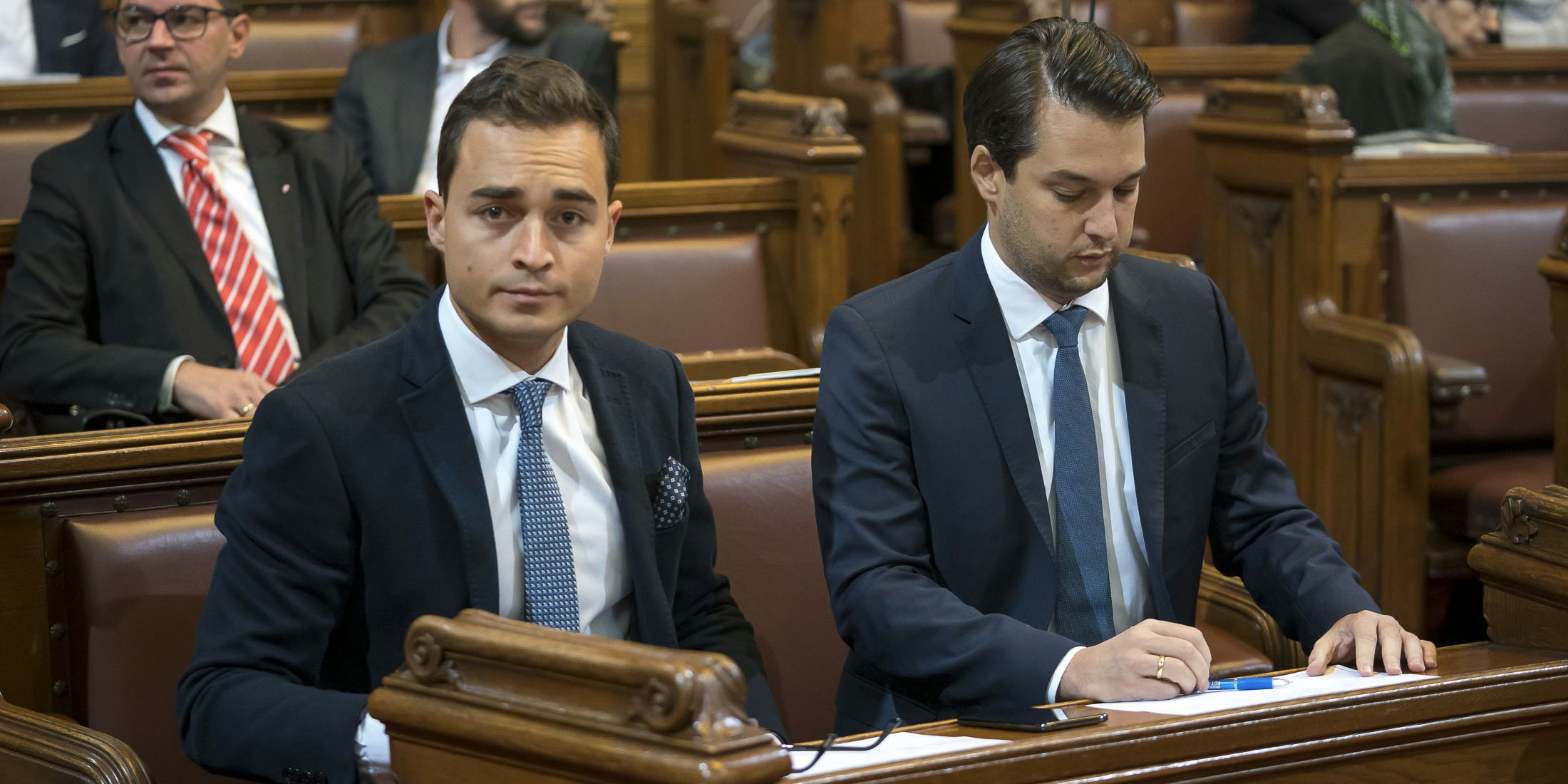 Maximilian Krauss und Dominik Nepp setzen im Wahlkampf auf Migrationsthemen.<br>