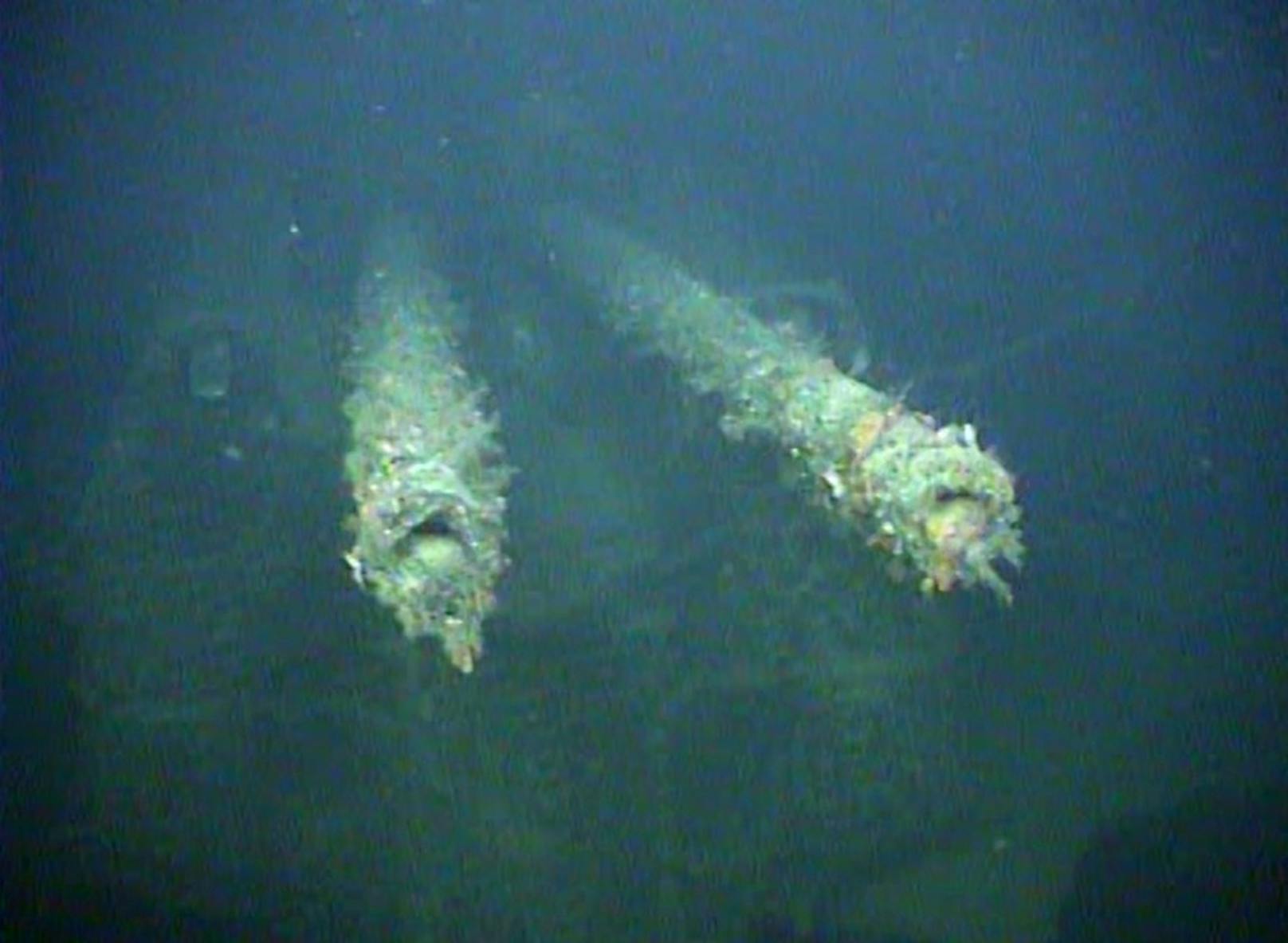Bilder vom wiederentdeckten Wrack der "Karlsruhe". Sie wurde 13 nautische Meilen im April 1940 vor Kristiansand versenkt.