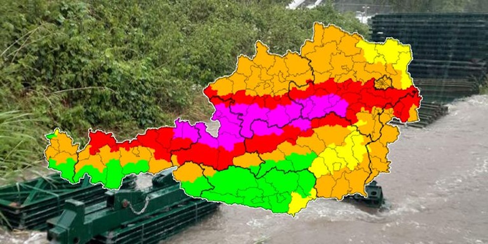 In Österreich herrscht weiter die höchste Unwetter-Warnstufe.