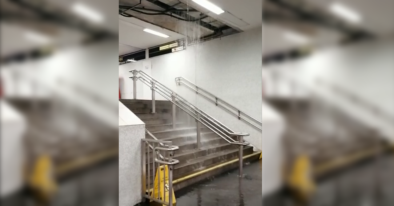 Die Bim-Station Matzleinsdorfer Platz war am Samstag geflutet