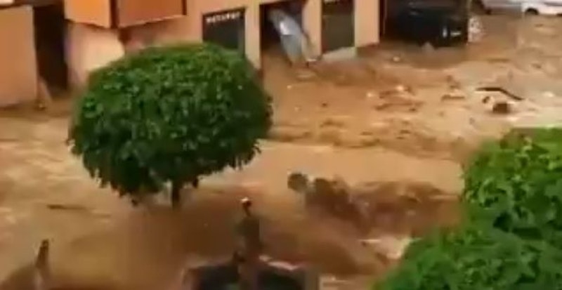 In Hallein wurden Straßen zum reißenden Fluss. 