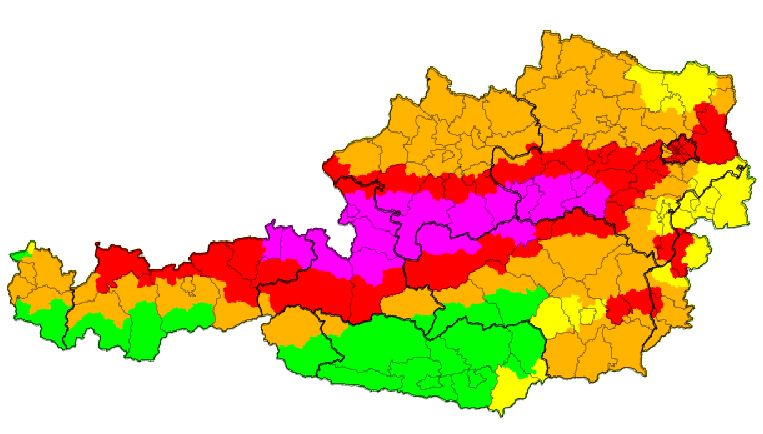 Aktuelle Unwetterwarnungen