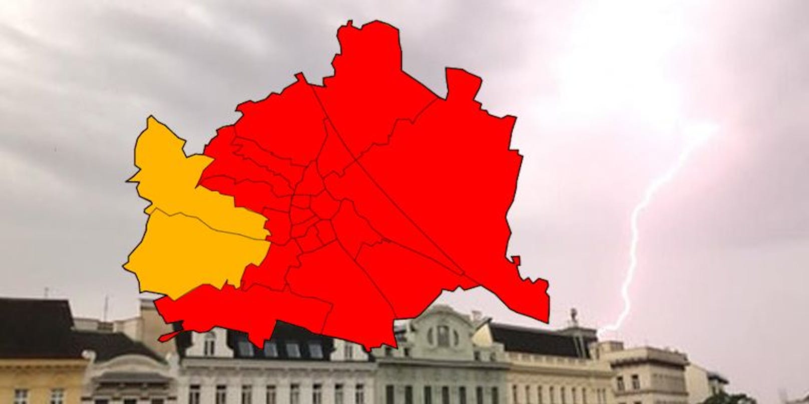Für 21 Bezirke gilt die rote Wetter-Warnstufe.