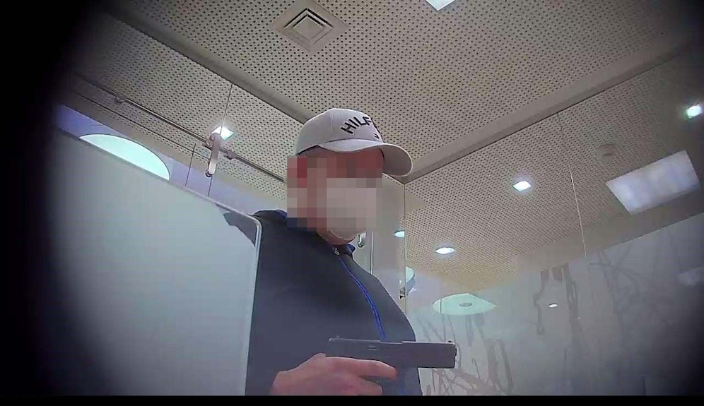 Der Bankräuber in Aktion