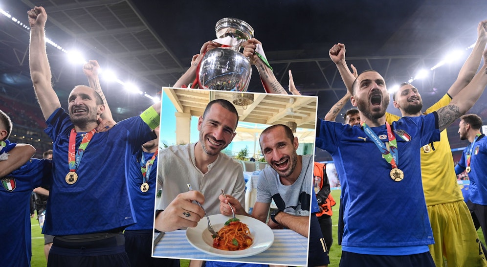 Bonucci und Chiellini mit Pasta-Posting