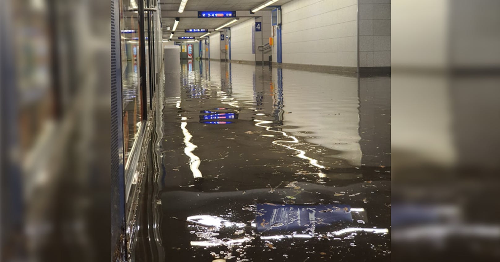 Die S-Bahn-Station Wien-Meidling war geflutet