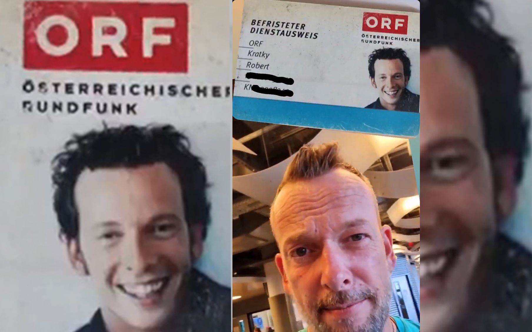 Robert Kratky mit seinem Dienstausweis aus dem Jahr 1990