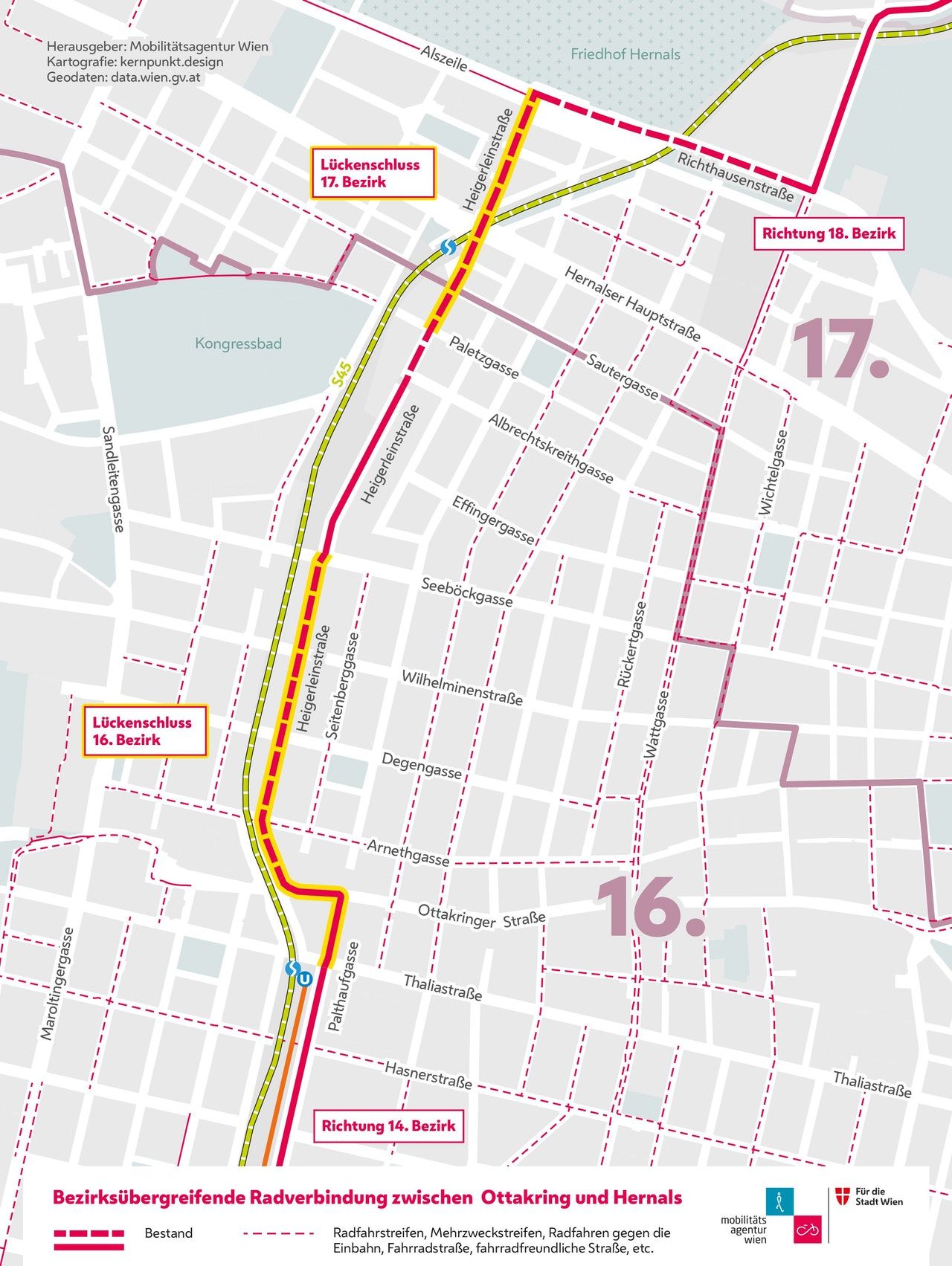 Die Stadt schließt die Lücken im Radwegenetz. Dank neuer Radverbindungen im Bereich der Ottakringer Straße und Heigerleinstraße kann man ab Herbst von Währing bis Penzing bequem durchradeln.