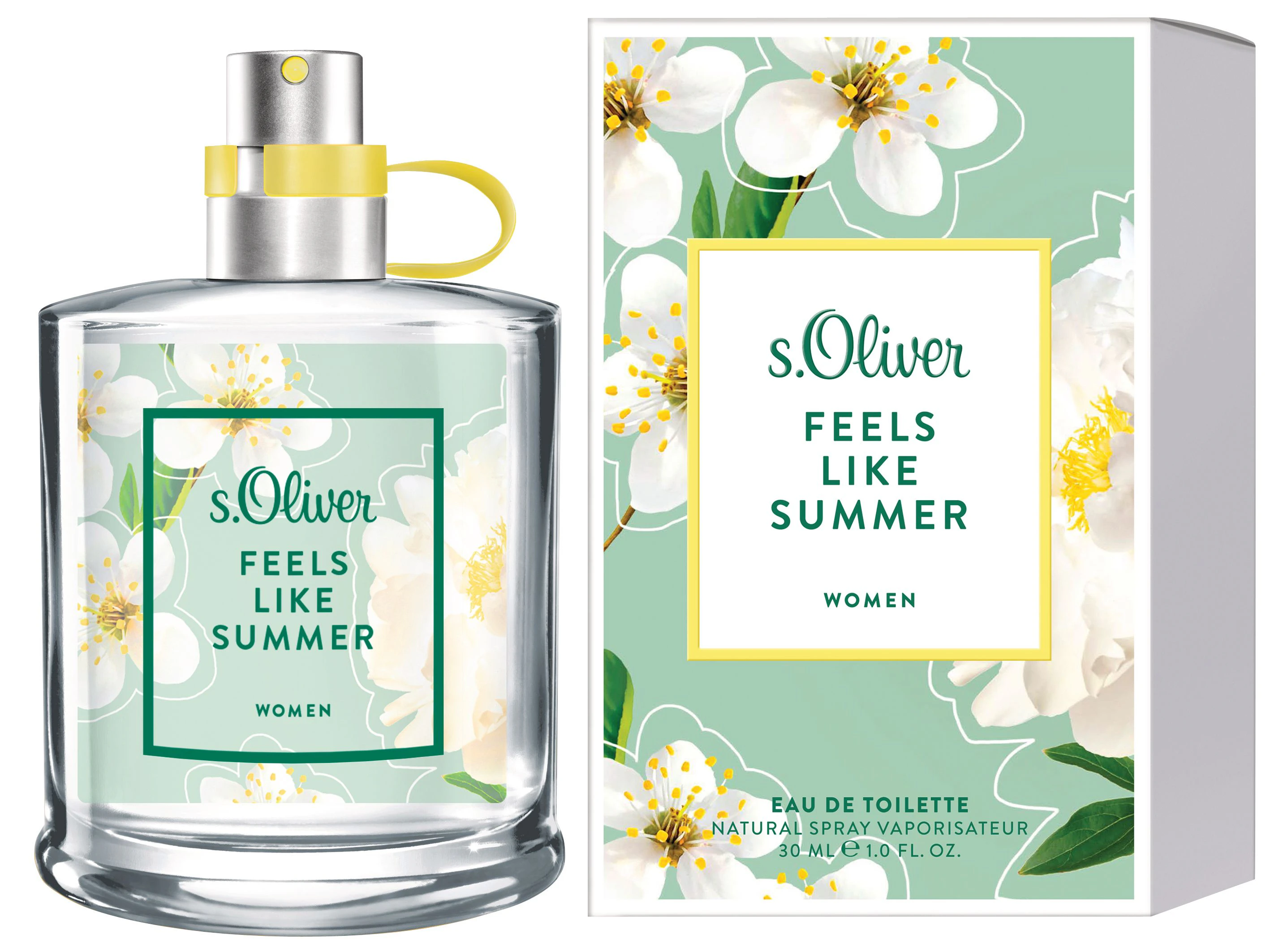 So blumig und sommerlich wie sein Inhalt ist auch das Verpackungsdesign von s.Oliver FEELS LIKE SUMMER.