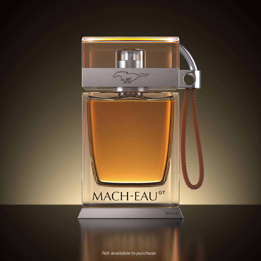 Developed with leading fragrance experts, Mach-Eau evokes traditional automotive scents 