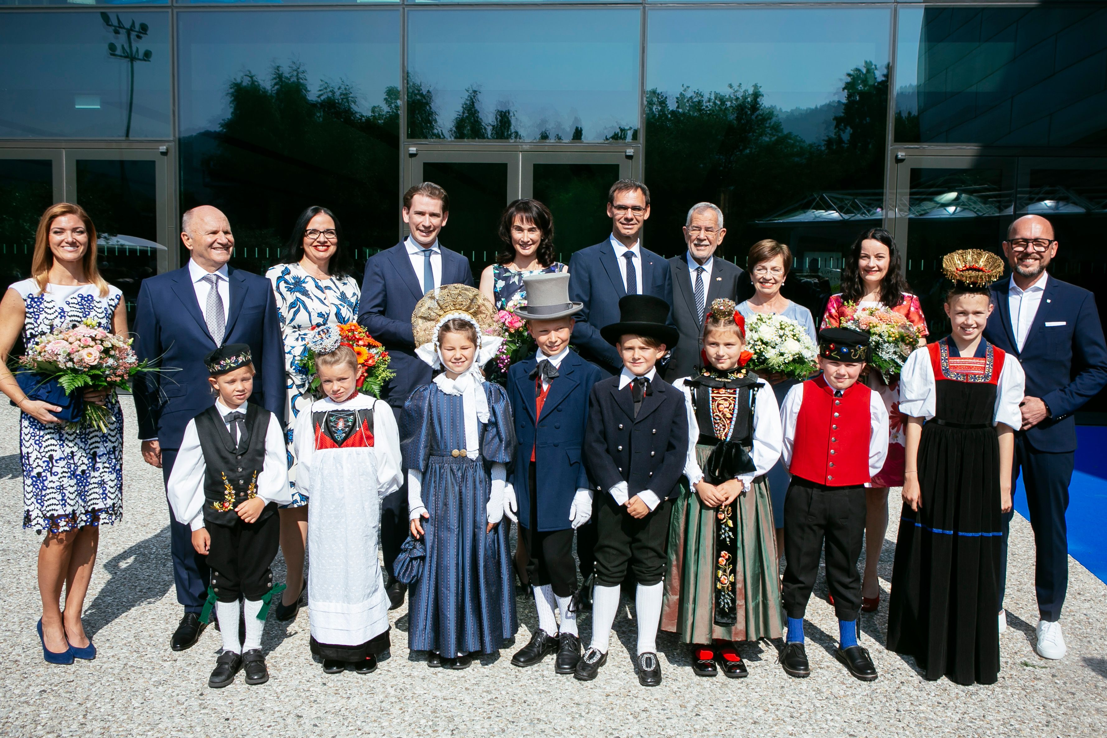 Eröffnung der 75. Bregenzer Festspiele mit Bundespräsident Alexander Van der Bellen, Bundeskanzler Sebastian Kurz, Festspielpräsident Hans-Peter Metzler, Kulturstaatssekretärin Andrea Mayer und Landeshauptmann Markus Wallner.
