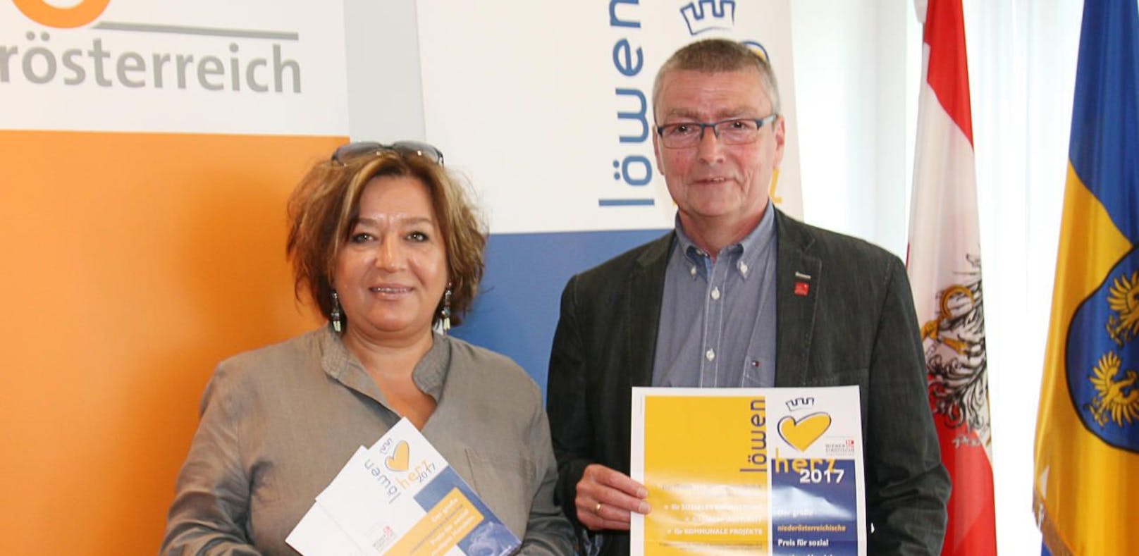 Karin Renner und Dietmar Fenz beim Startschuss der Ausschreibung für den Löwenherz-Preis 2017