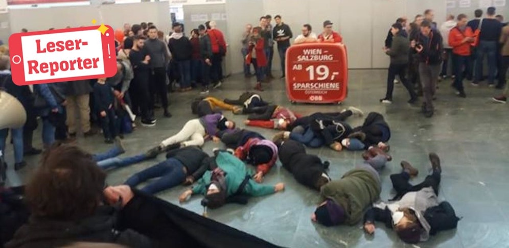 Die Aktivisten wollten auf den Klimaschutz aufmerksam machen.