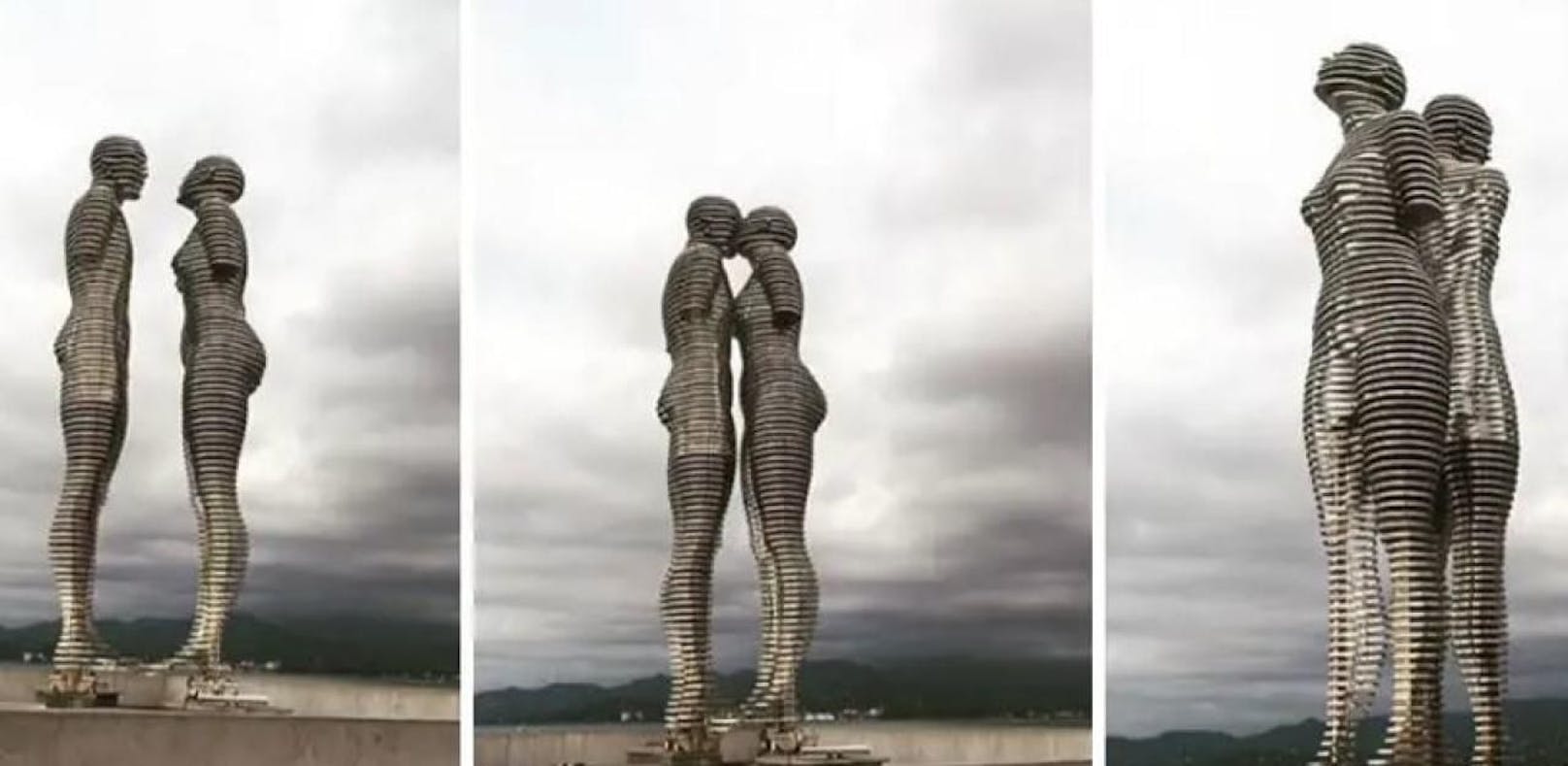 Zwei bewegliche Statuen verschmelzen zu einer