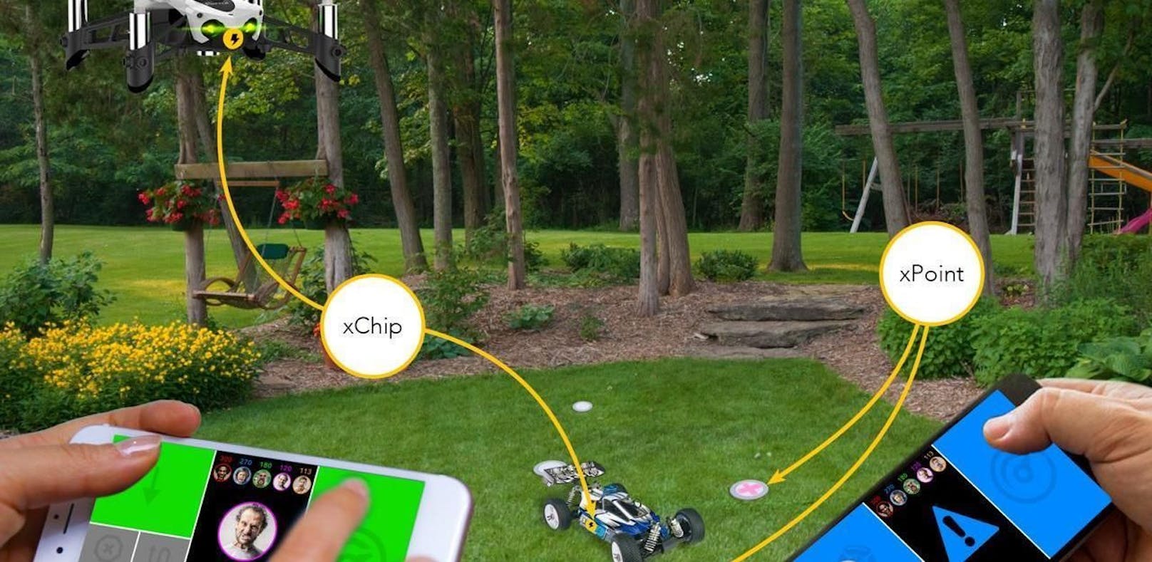 Mit den xDroid-Modulen lässt sich die virtuelle Spielmechanik mit In- und Outdoor-Aktivitäten verbinden.