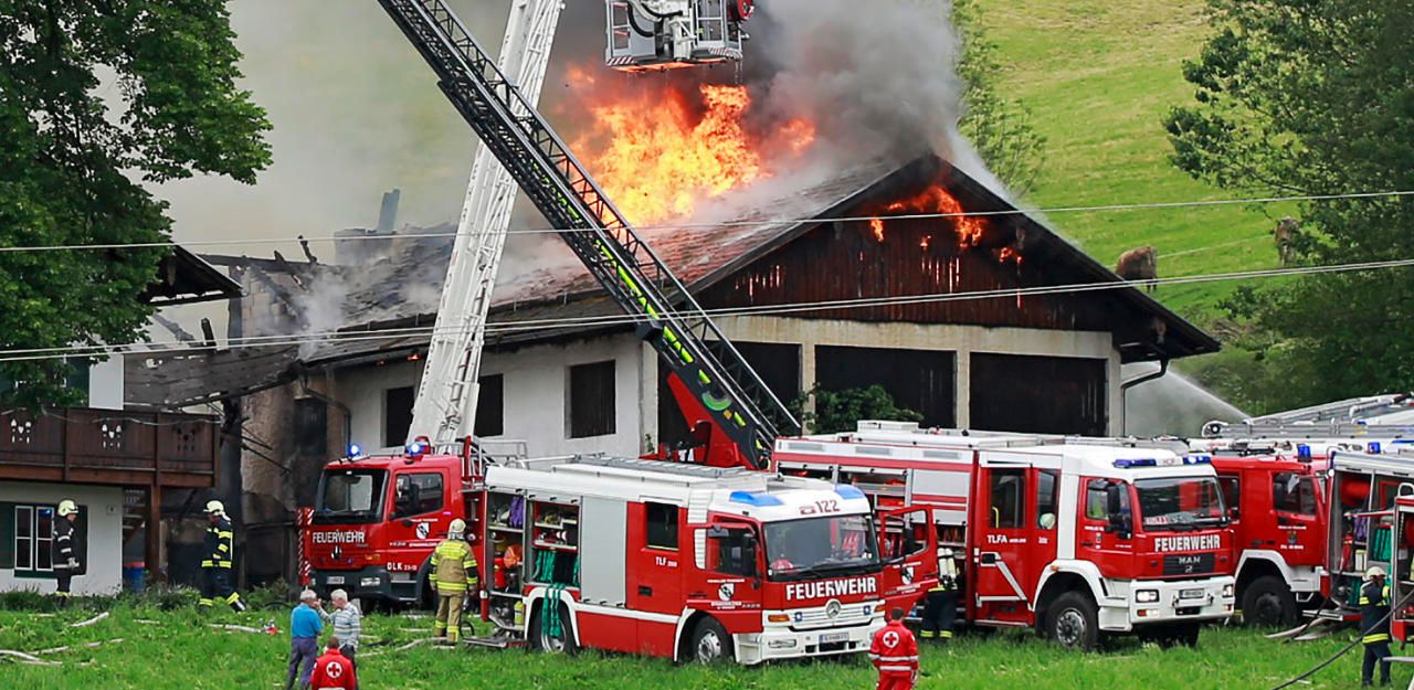 Heute.at - Wirtschaftstrakt eines Bio-Bauernhofs brannte nieder