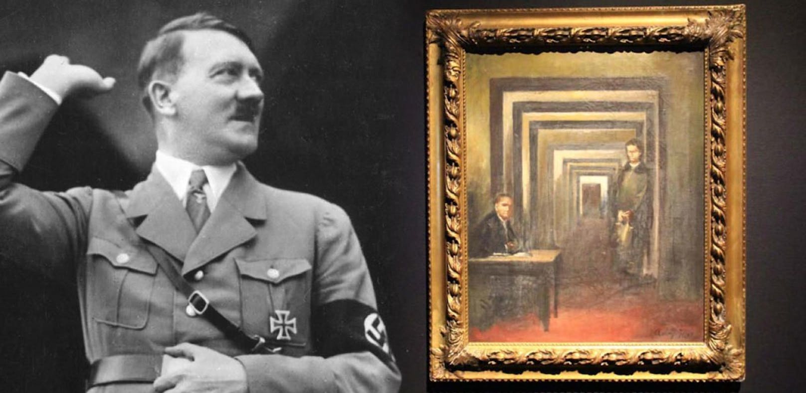 Hitlers Ölgemälde - ohne Titel: Es wurde von einem 40-Jährigen mit einem Schraubenzieher attackiert.