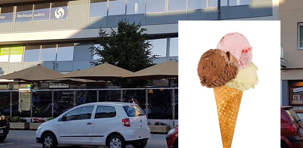 Am Schwechater Hauptplatz kam es im Eisgeschäft zum Streit.