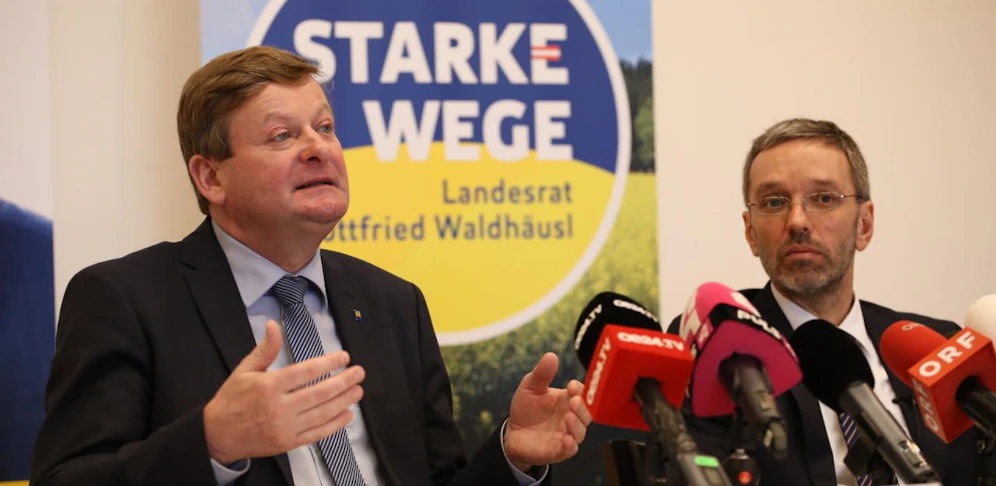 Gottfried Waldhäusl und Herbert Kickl (r.)