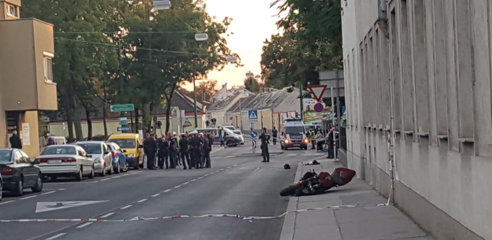 Tatort Floridsdorf: Hier wurde der Polizist mit 95,8 km/h niedergefahren. 